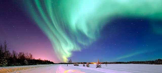 Fotografía de una aurora boreal